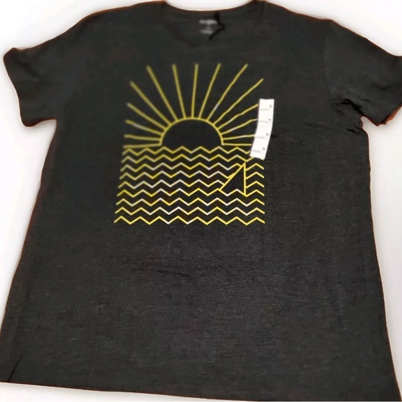 ‼️SOLD‼️SunRise Graphic Print Dark Gray T-Shirt Adult XL Goodfellow Cotton Blend - Picture 2 of 3